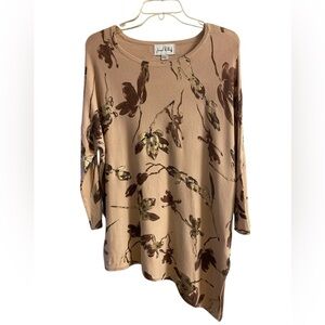 Joseph‎ Ribkoff sweater crewneck pullover pink asymmetrical hem Medium